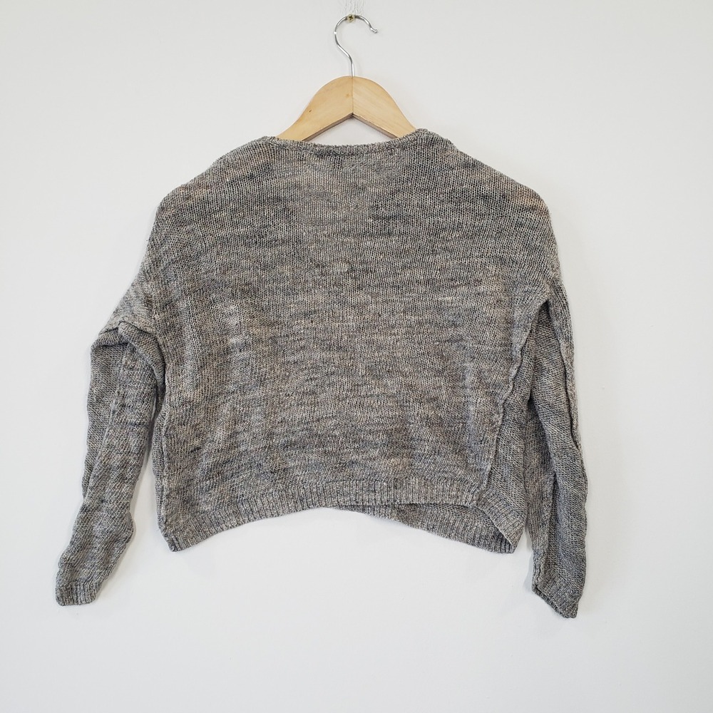 Vince Linen Viscose V Neck Marled Knit Sweater Gray Womens‎ M Neutral Capsule - Picture 2 of 7